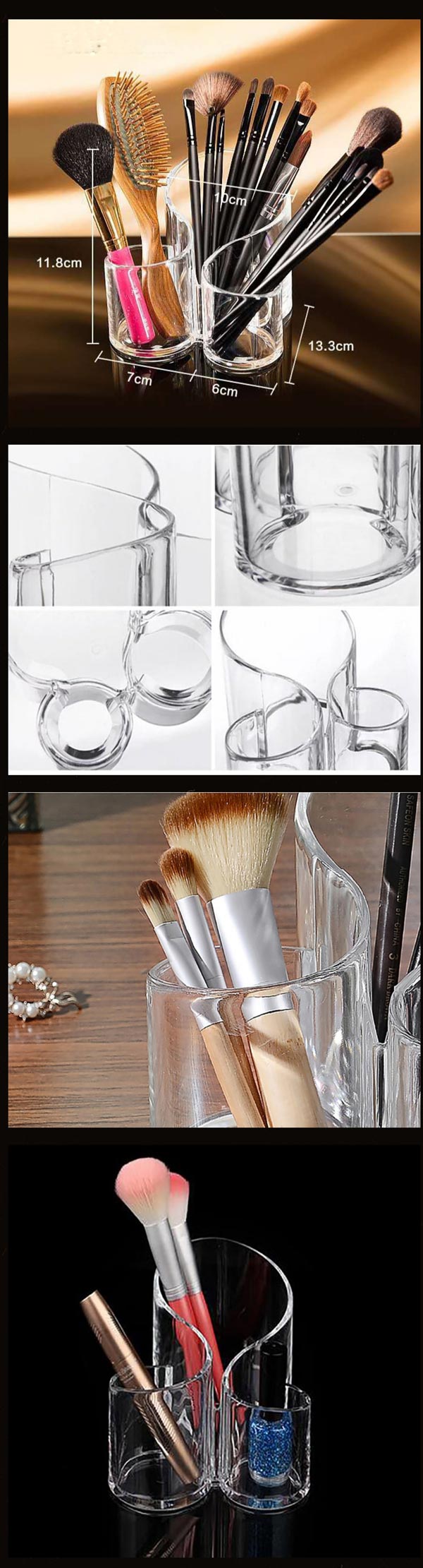Acrylic Makeup Brush Holder