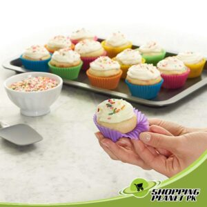 12 Piece Silicone Cup Cake Molds