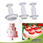 3 Piece Set Of Plastic Plunger Cutter Decorating Tool