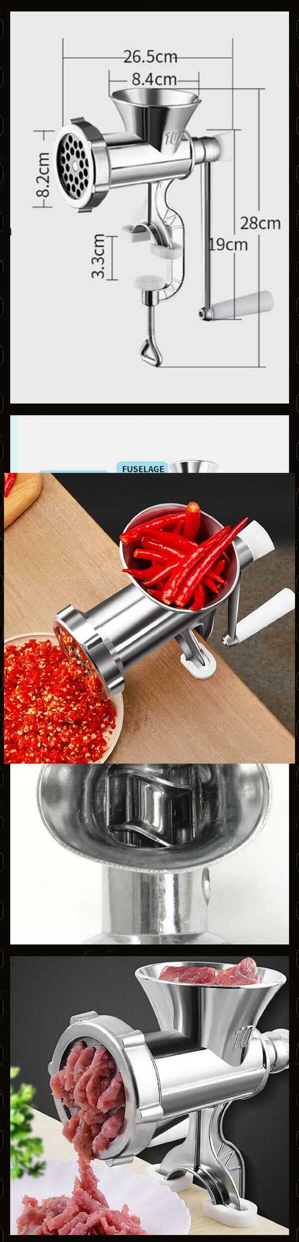 Aluminium Meat Mincer Grinder For Kitchen