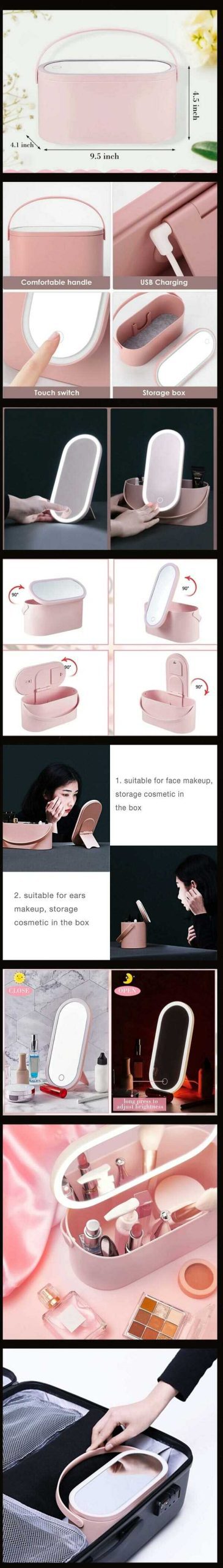 Makeup Box With LED Mirror