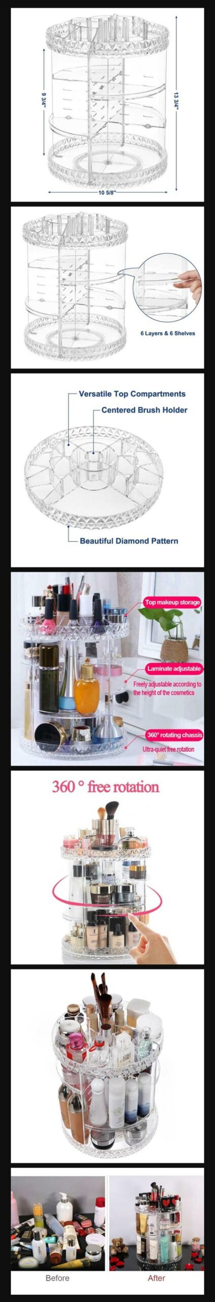 360 Plastic Cosmetic Organizer