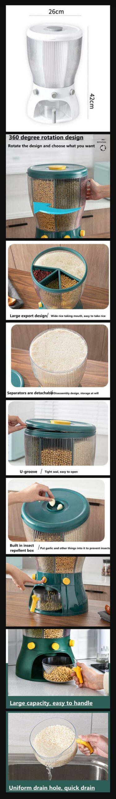 4 Grid Food Grain Bucket