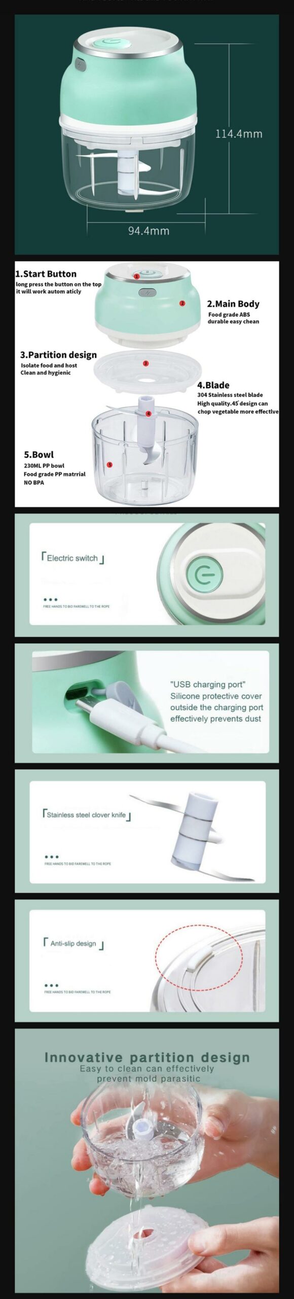 Rechargeable Food Chopper