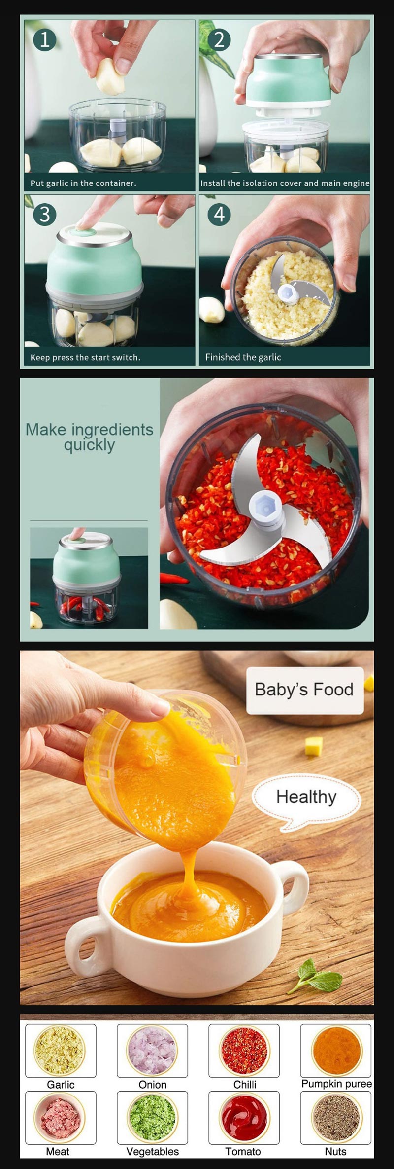 Rechargeable Food Chopper