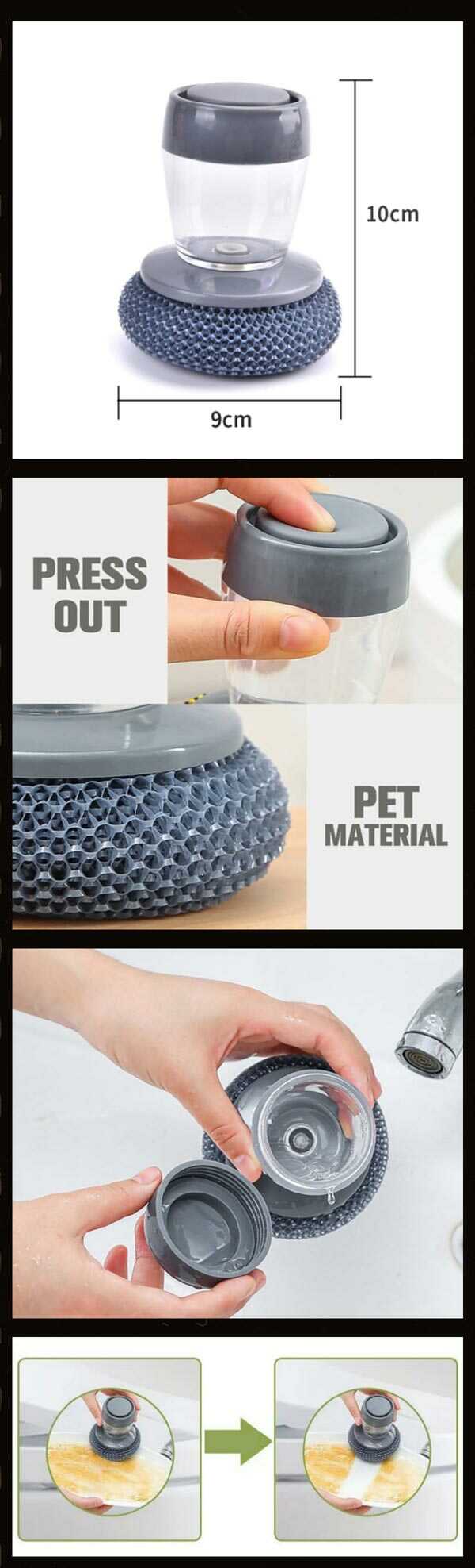Soap Dispensing Palm Brush